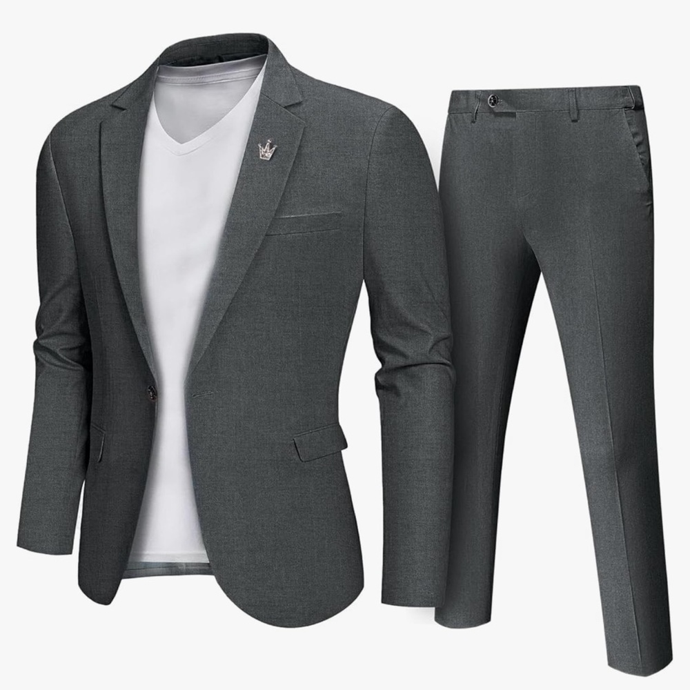 Classic Gray Men's Linen Suit